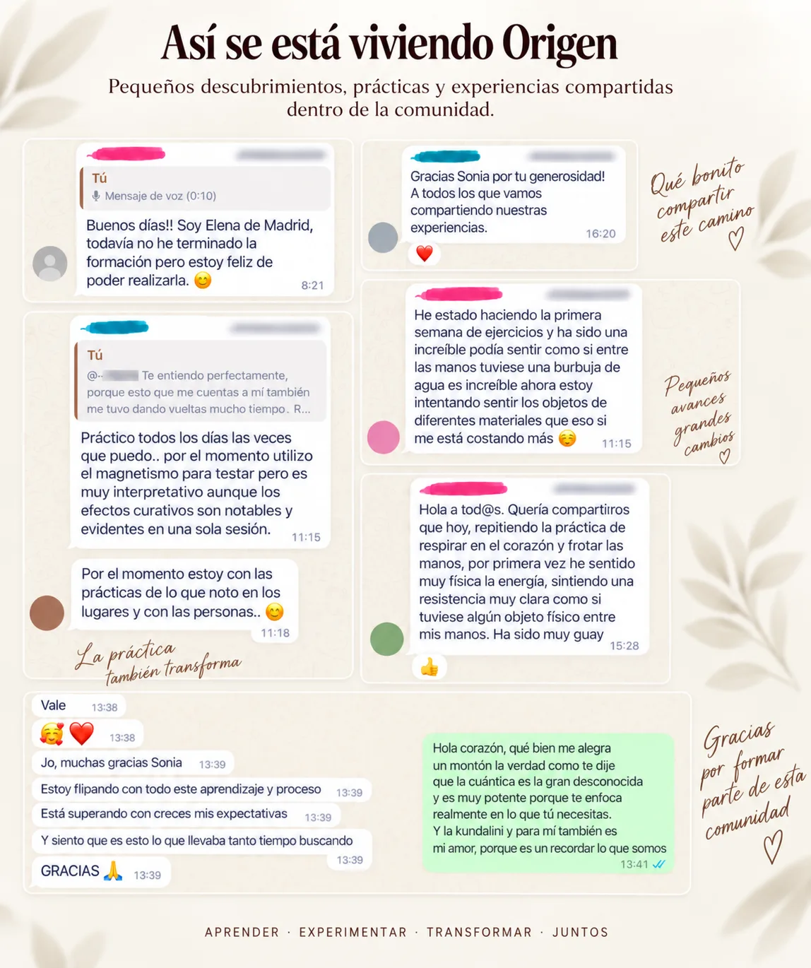 Testimonios de una comunidad que transforma